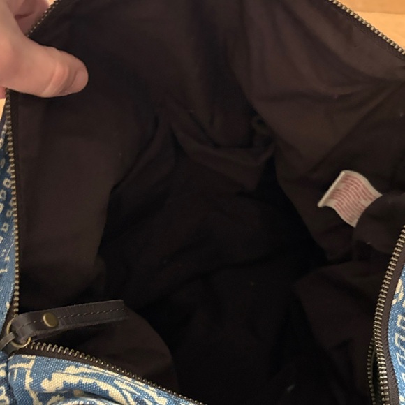 Lucky Brand Blue Paisley and Brown Suede Shoulder Bag - Picture 9 of 12